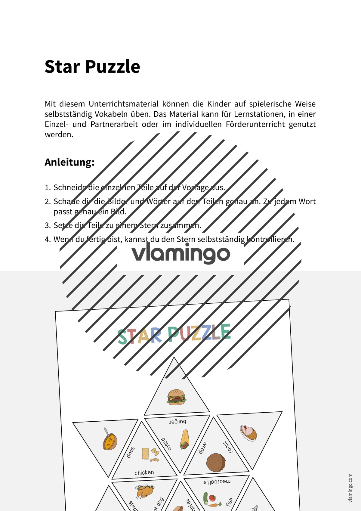 de englisch lunch dinner star puzzle 002
