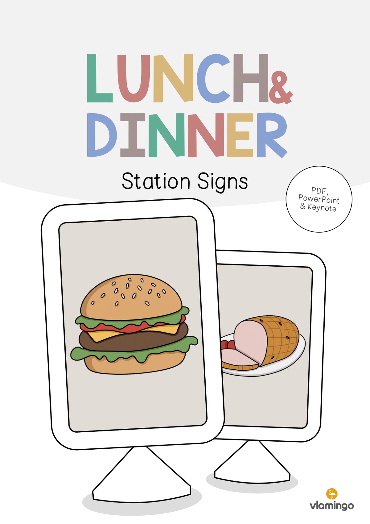 de englisch lunch dinner station signs 001