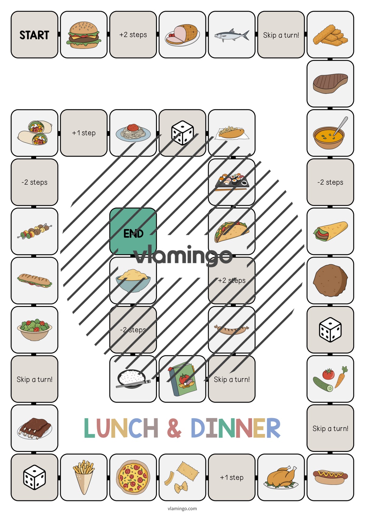 de englisch lunch dinner vocabulary game 003