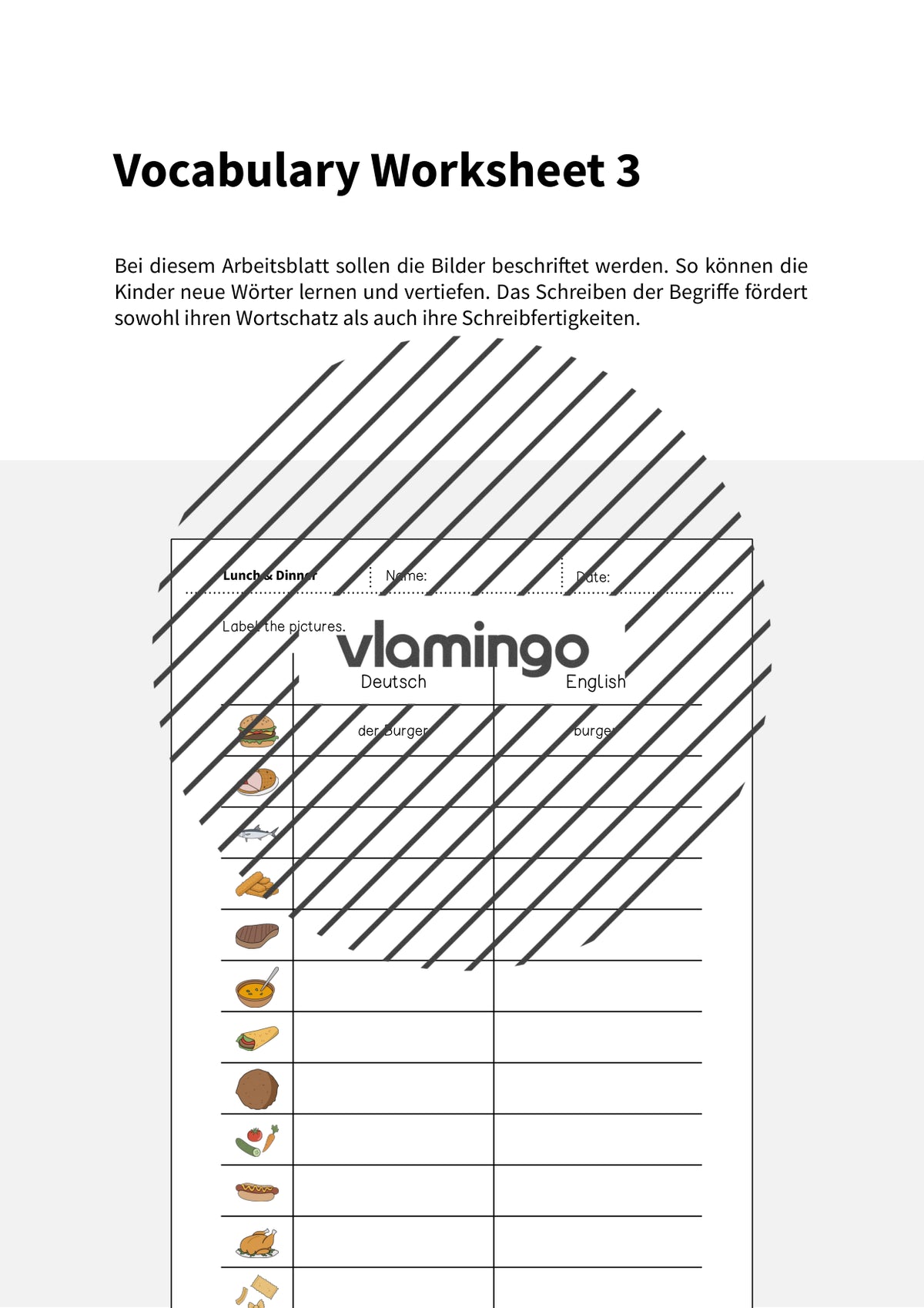 de englisch lunch dinner vocabulary worksheet 3 002