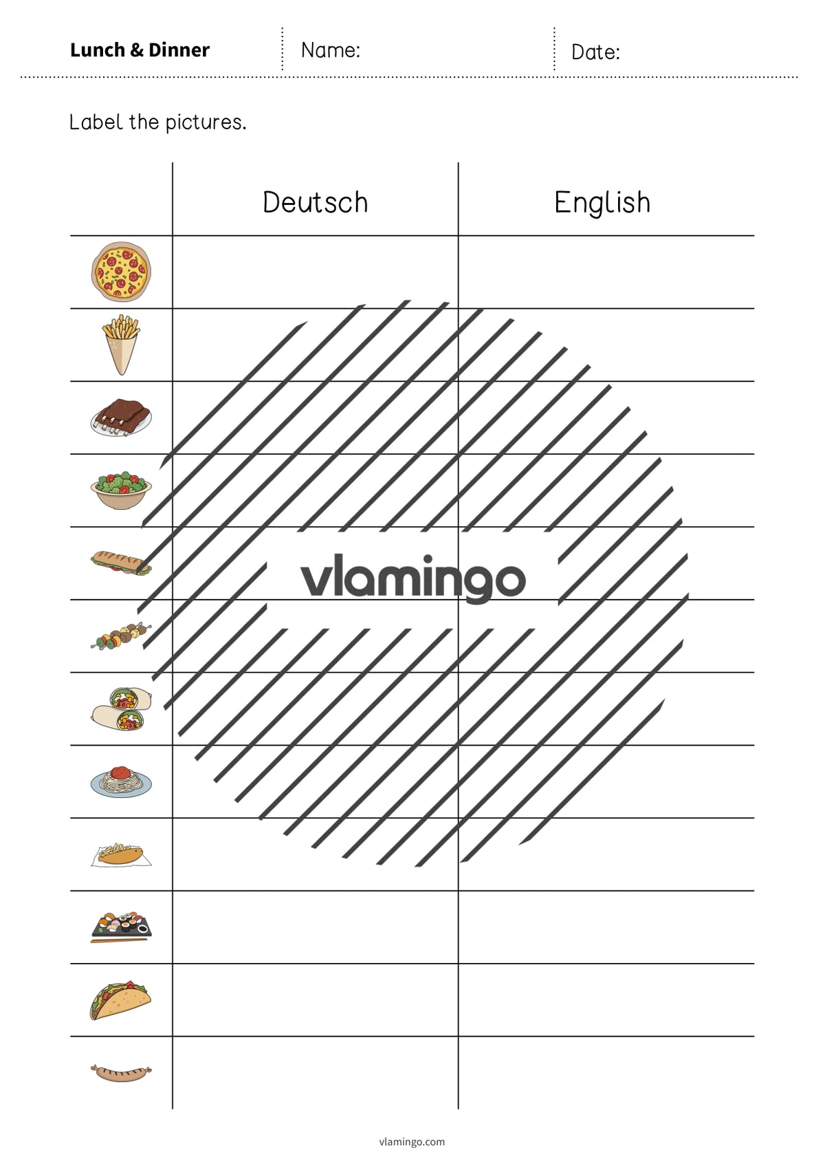 de englisch lunch dinner vocabulary worksheet 3 004