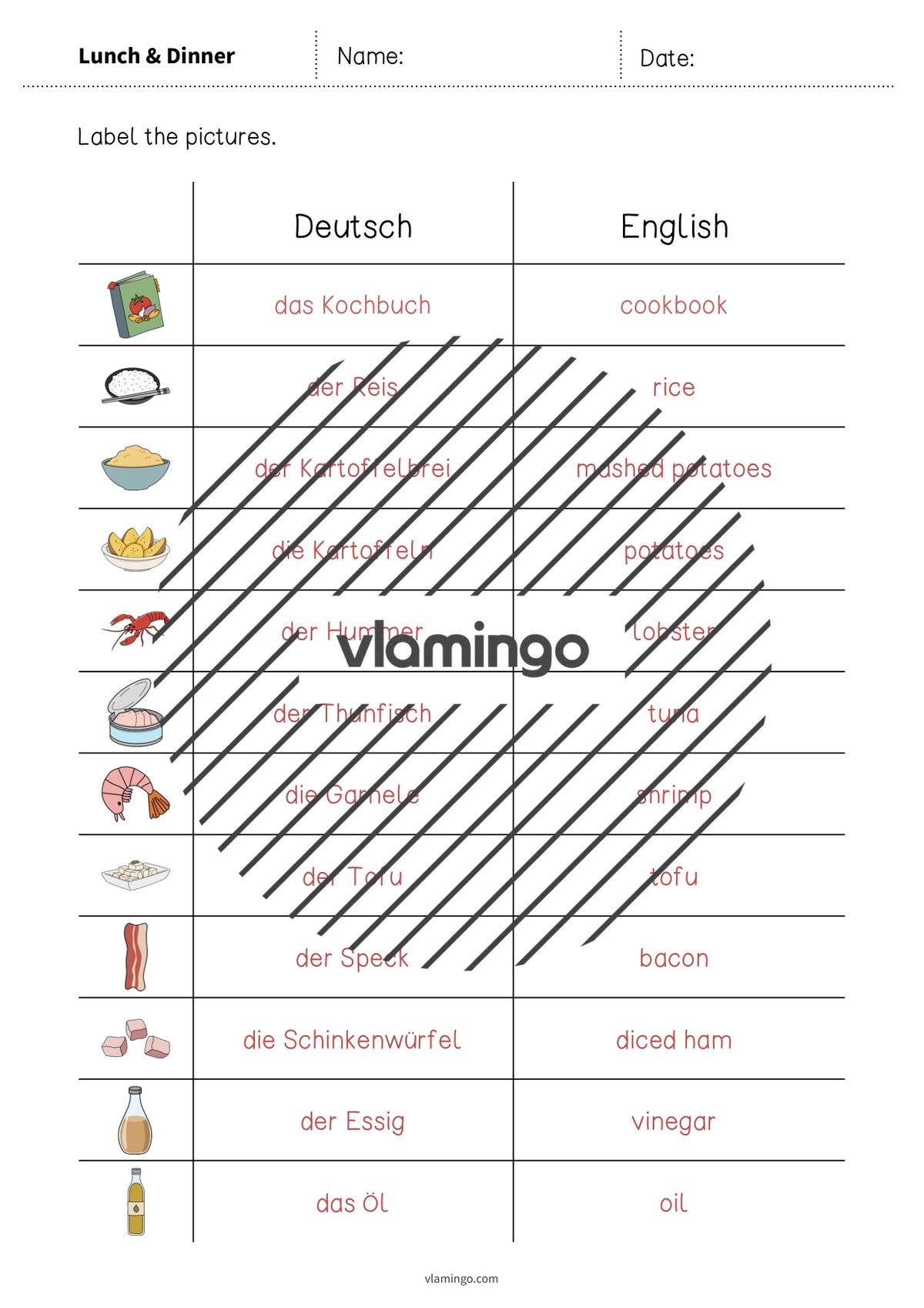 de englisch lunch dinner vocabulary worksheet 3 010