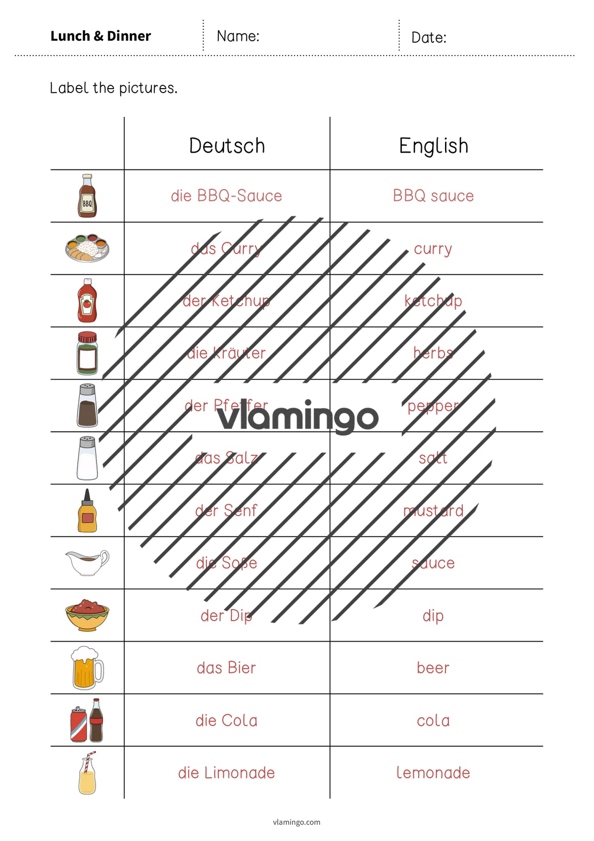 de englisch lunch dinner vocabulary worksheet 3 011