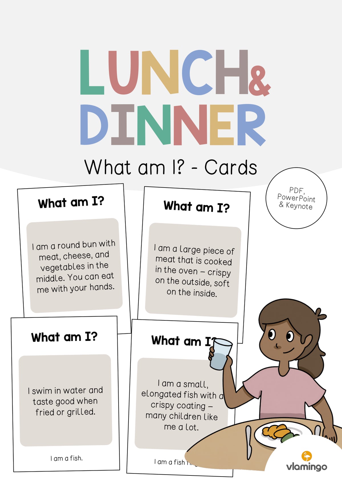 de englisch lunch dinner what am i cards 001