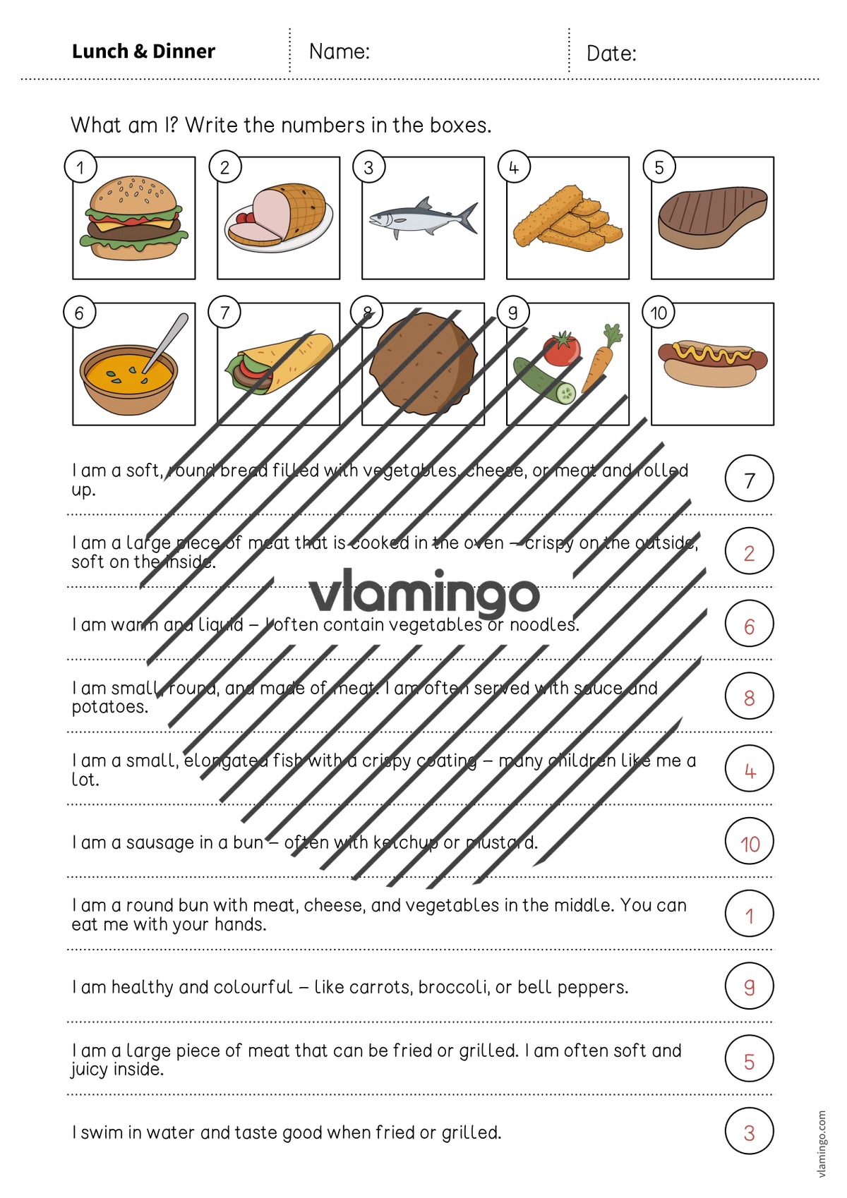 de englisch lunch dinner what am i worksheet 007