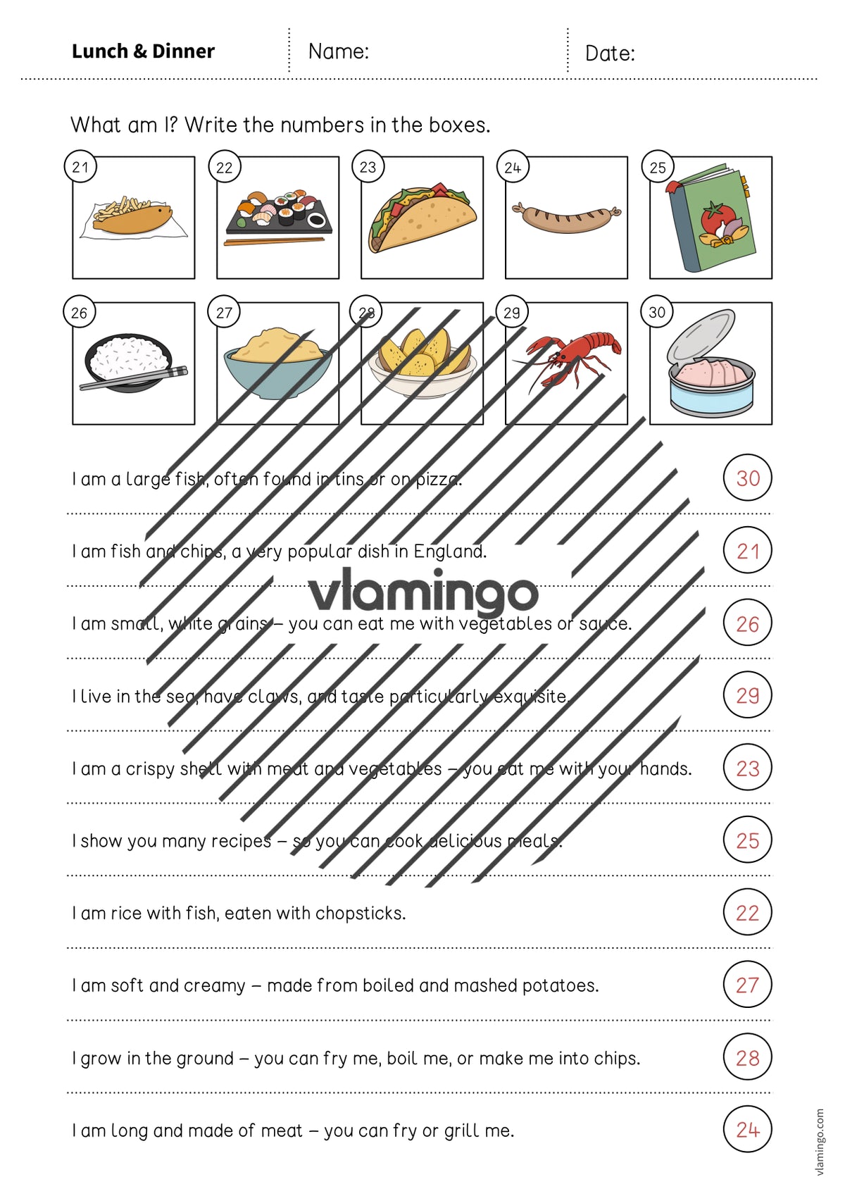 de englisch lunch dinner what am i worksheet 009