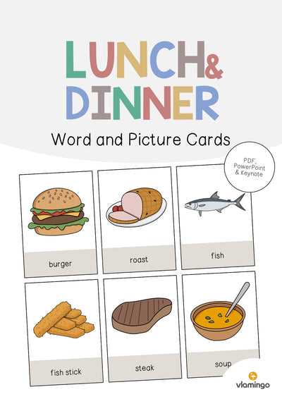 Lunch & Dinner / Mittag- & Abendessen: Word and Picture Cards (Englisch)
