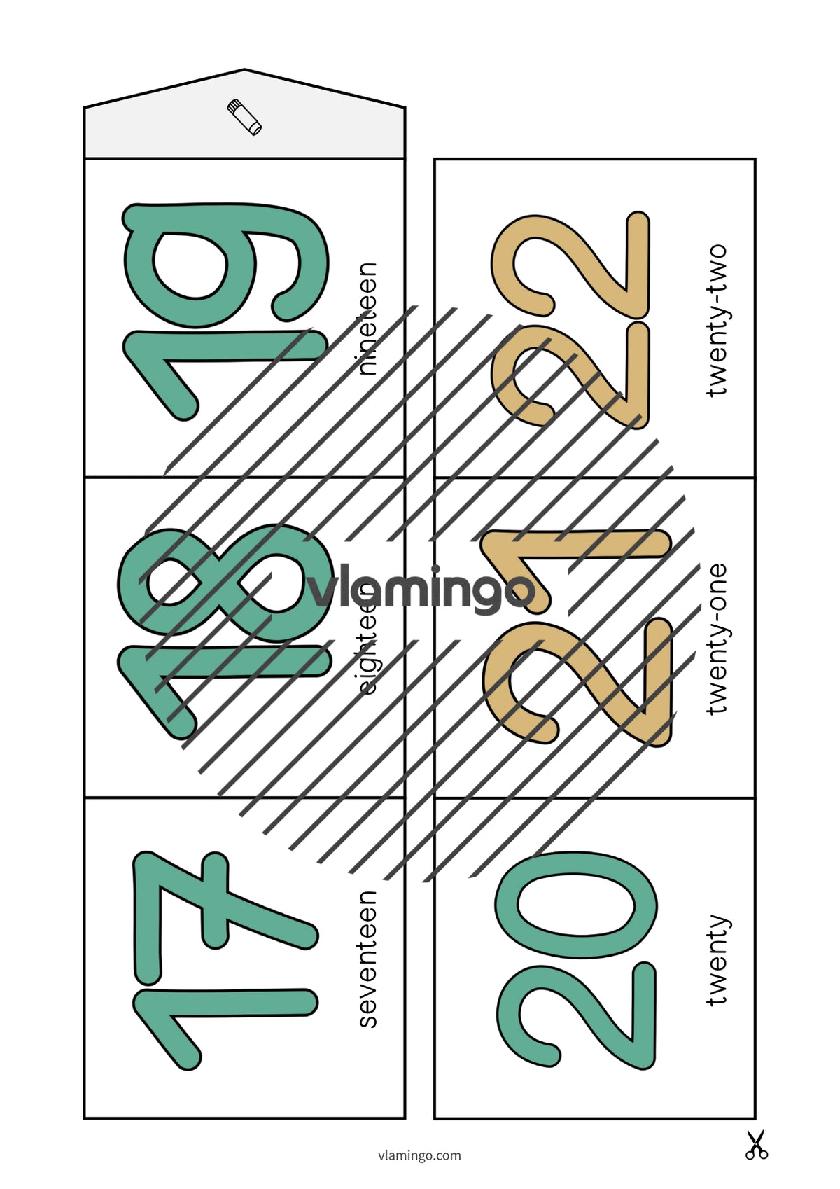 de englisch numbers accordion fold 007
