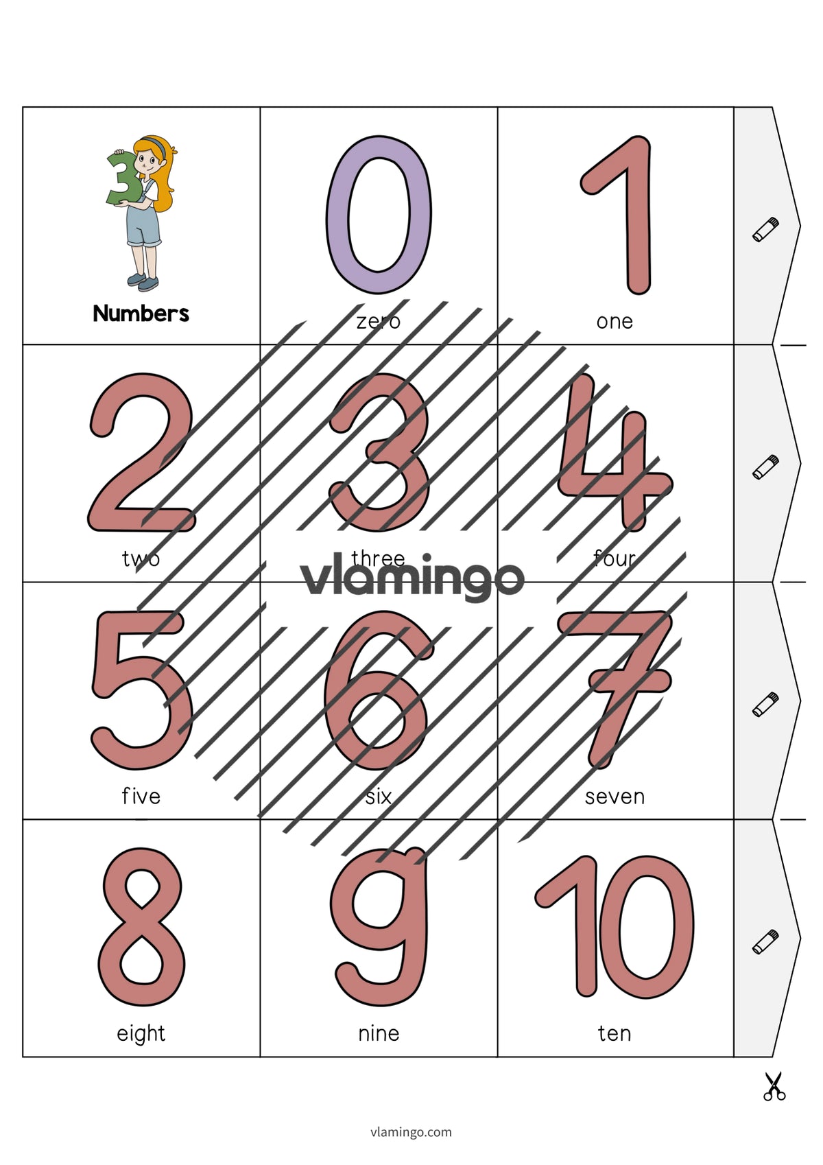 de englisch numbers accordion fold 014