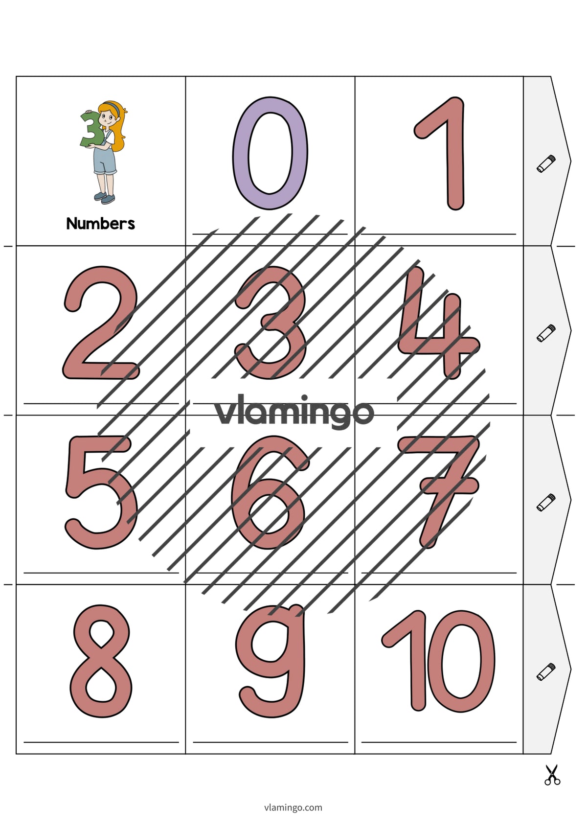 de englisch numbers accordion fold 017