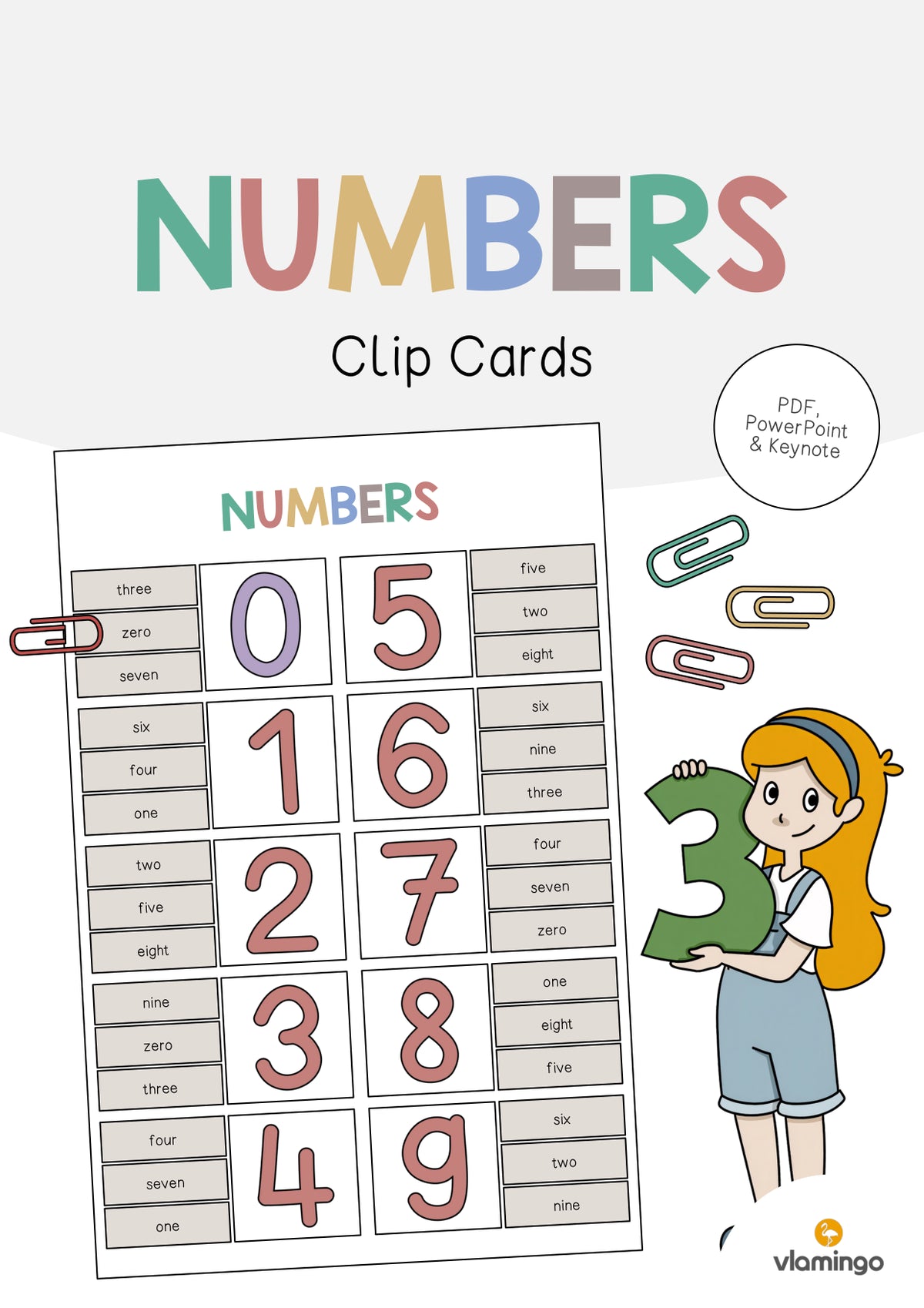 de englisch numbers clip cards 001