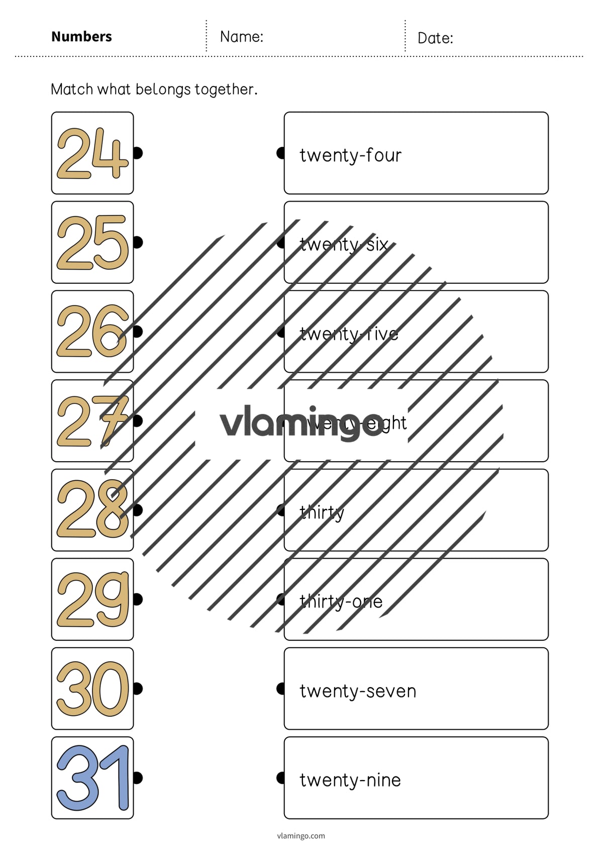 de englisch numbers draw the lines 2 006