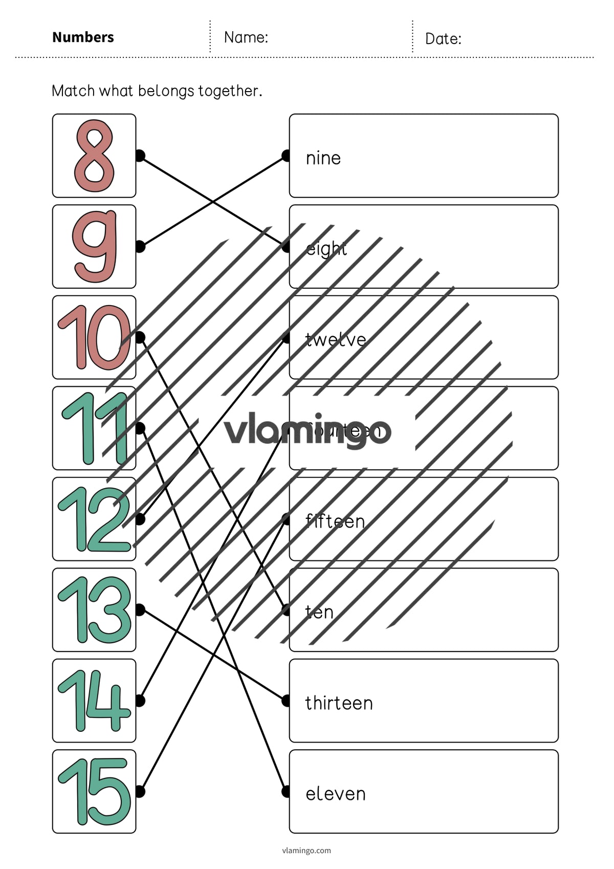 de englisch numbers draw the lines 2 009