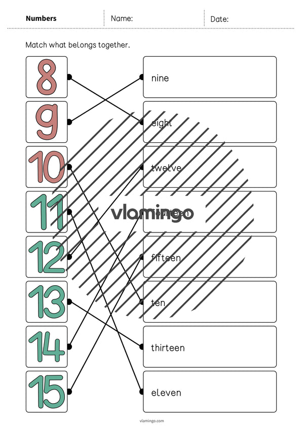 de englisch numbers draw the lines 2 009