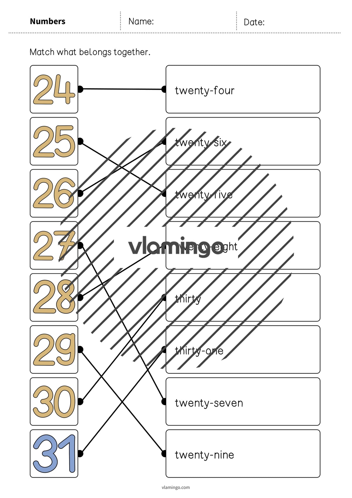 de englisch numbers draw the lines 2 011