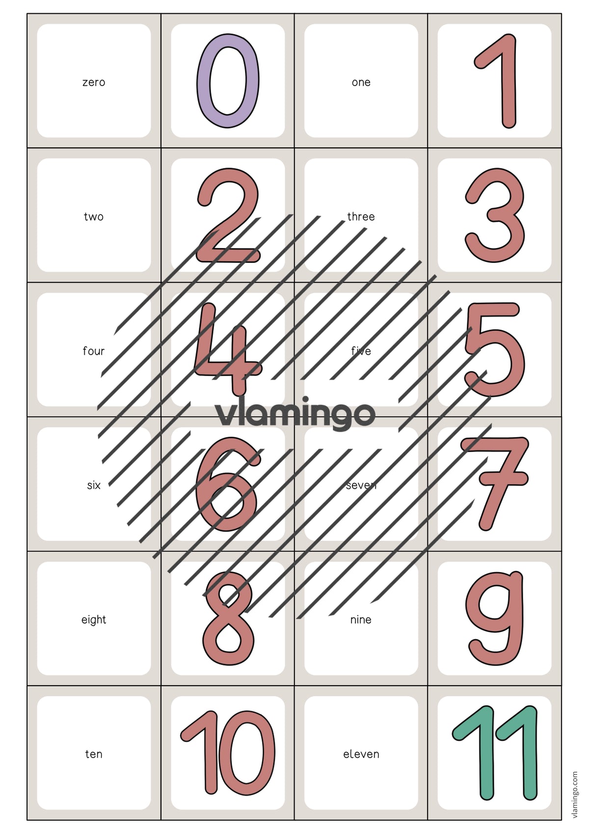 de englisch numbers memo game 003