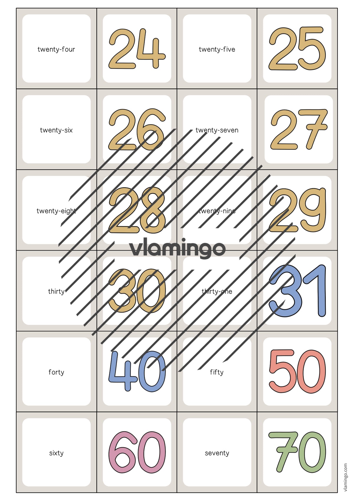 de englisch numbers memo game 005
