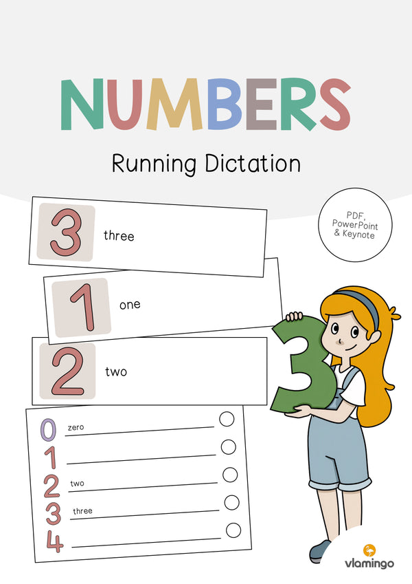 de englisch numbers running dictation 001