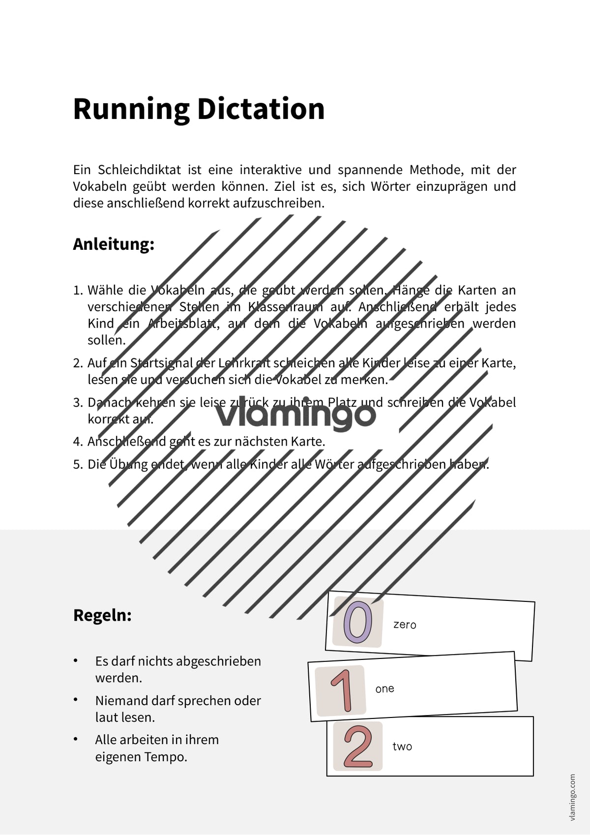 de englisch numbers running dictation 002