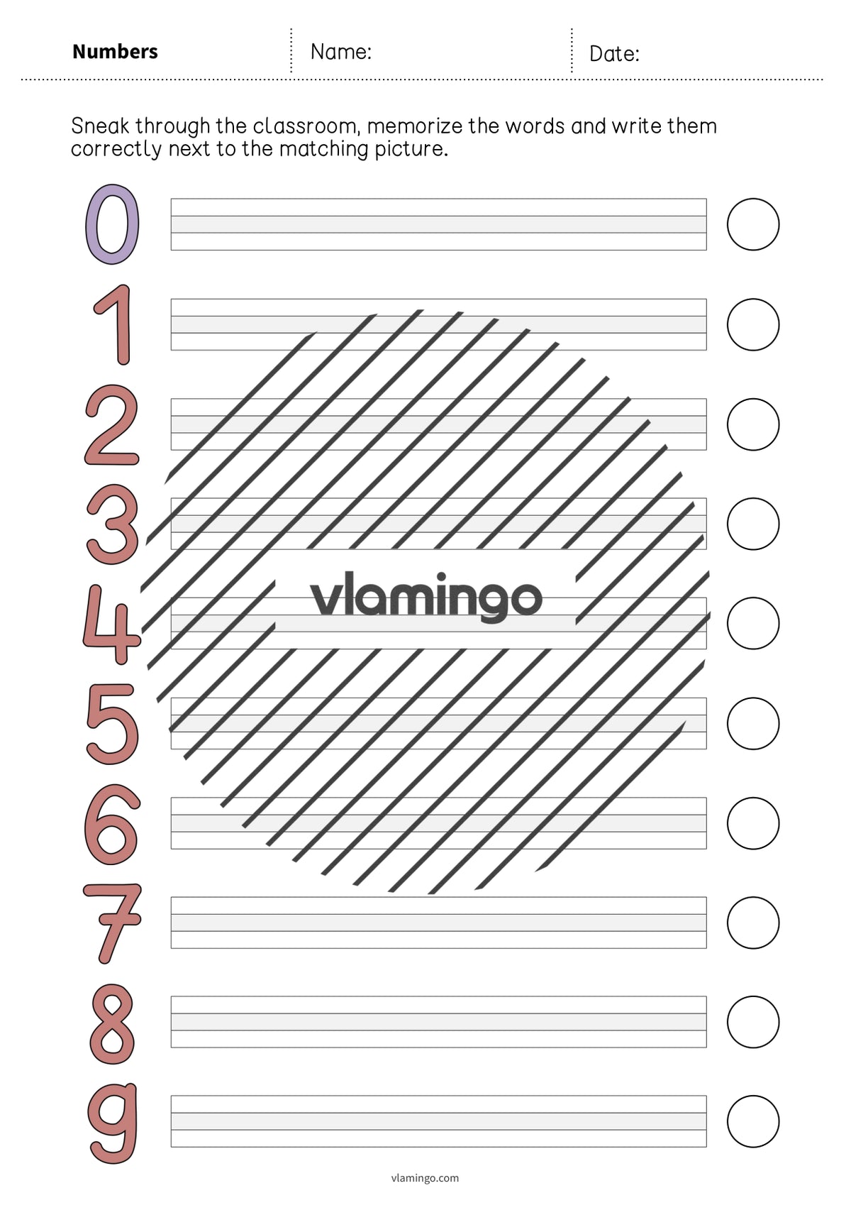 de englisch numbers running dictation 009