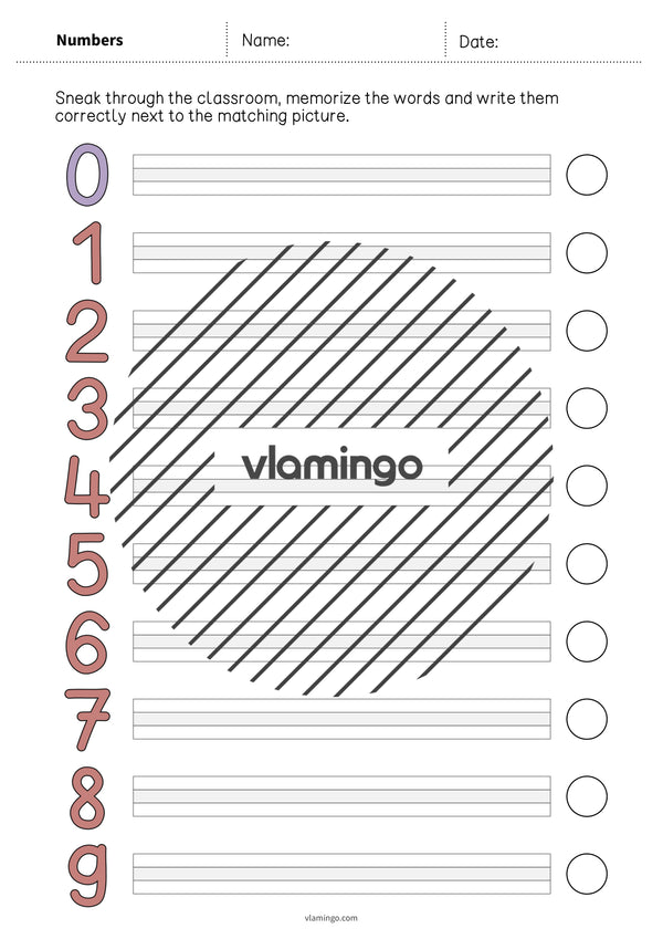 de englisch numbers running dictation 009
