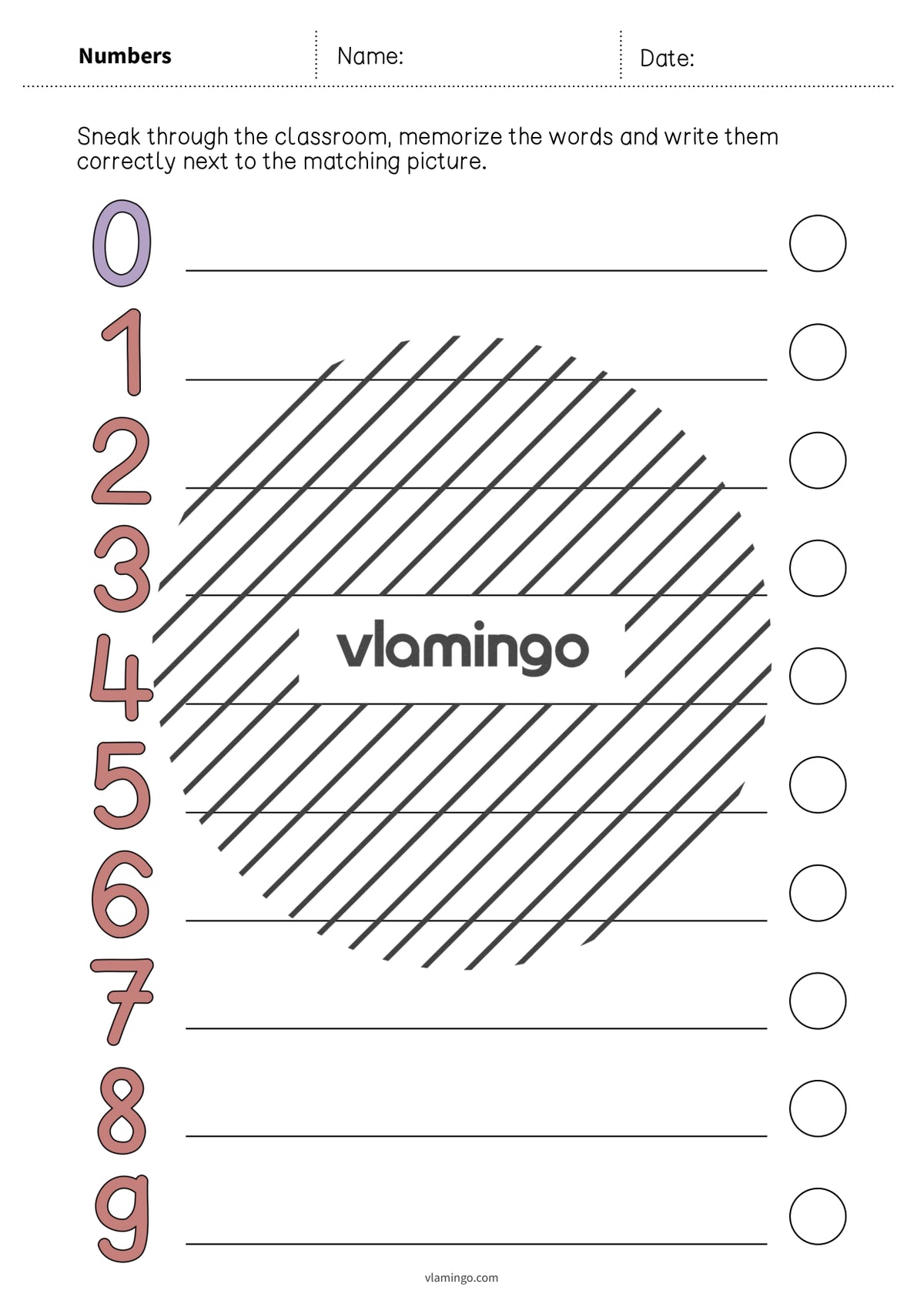 de englisch numbers running dictation 012
