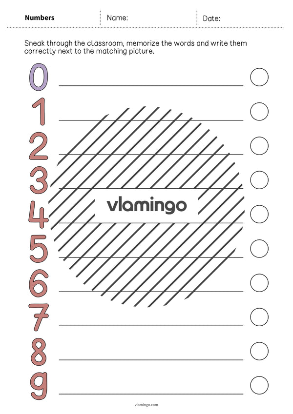 de englisch numbers running dictation 012