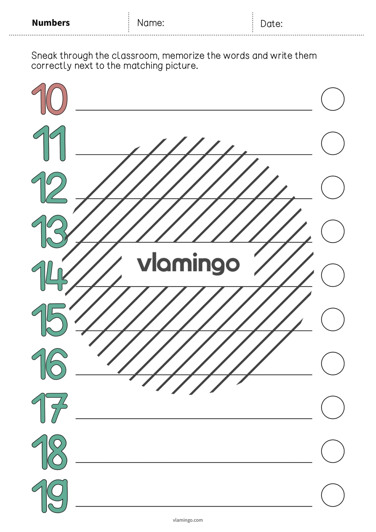 de englisch numbers running dictation 013