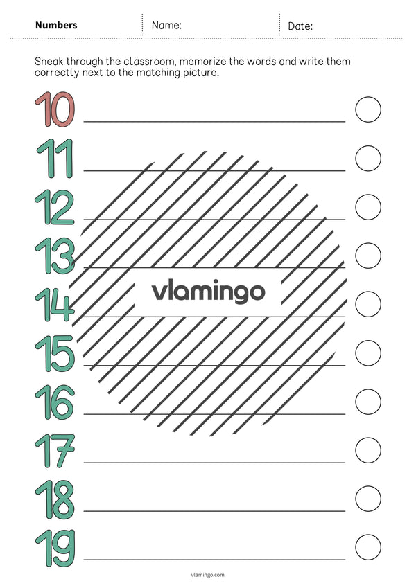 de englisch numbers running dictation 013