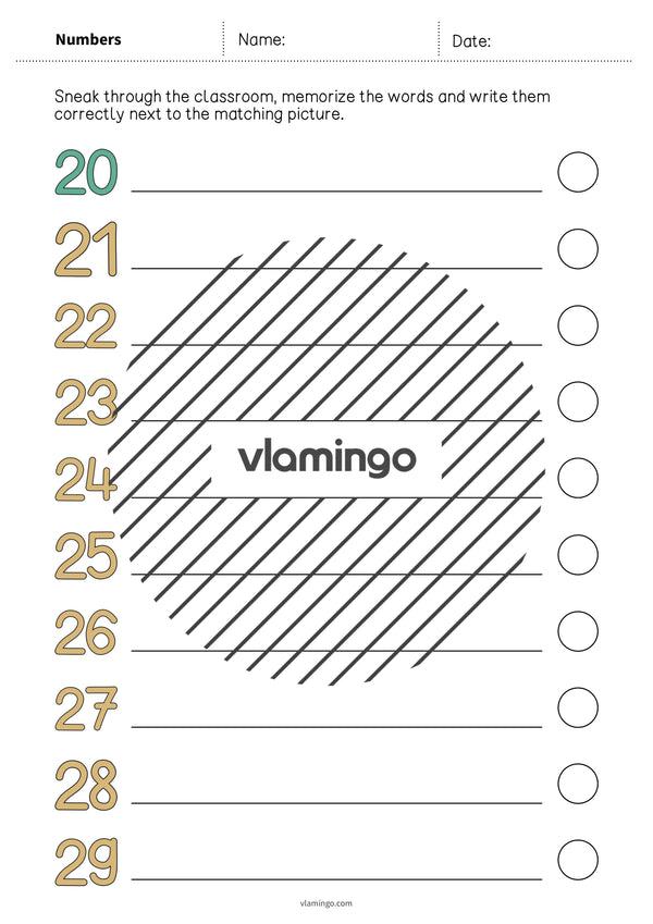 de englisch numbers running dictation 014