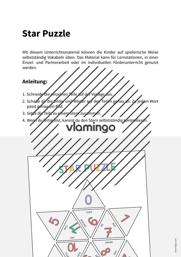 de englisch numbers star puzzle 002