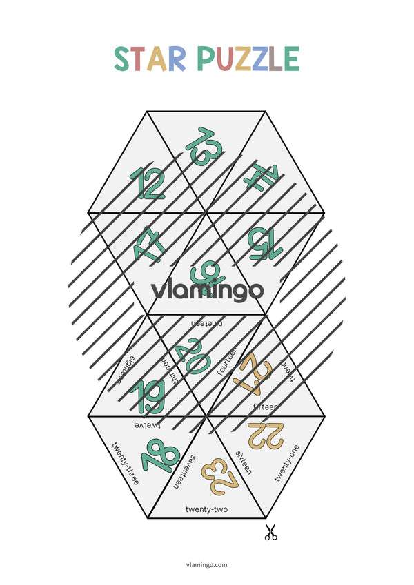 de englisch numbers star puzzle 005