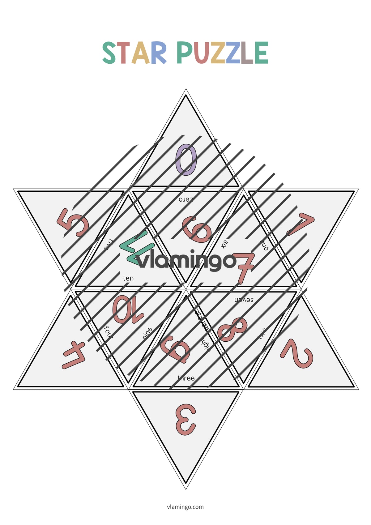 de englisch numbers star puzzle 010