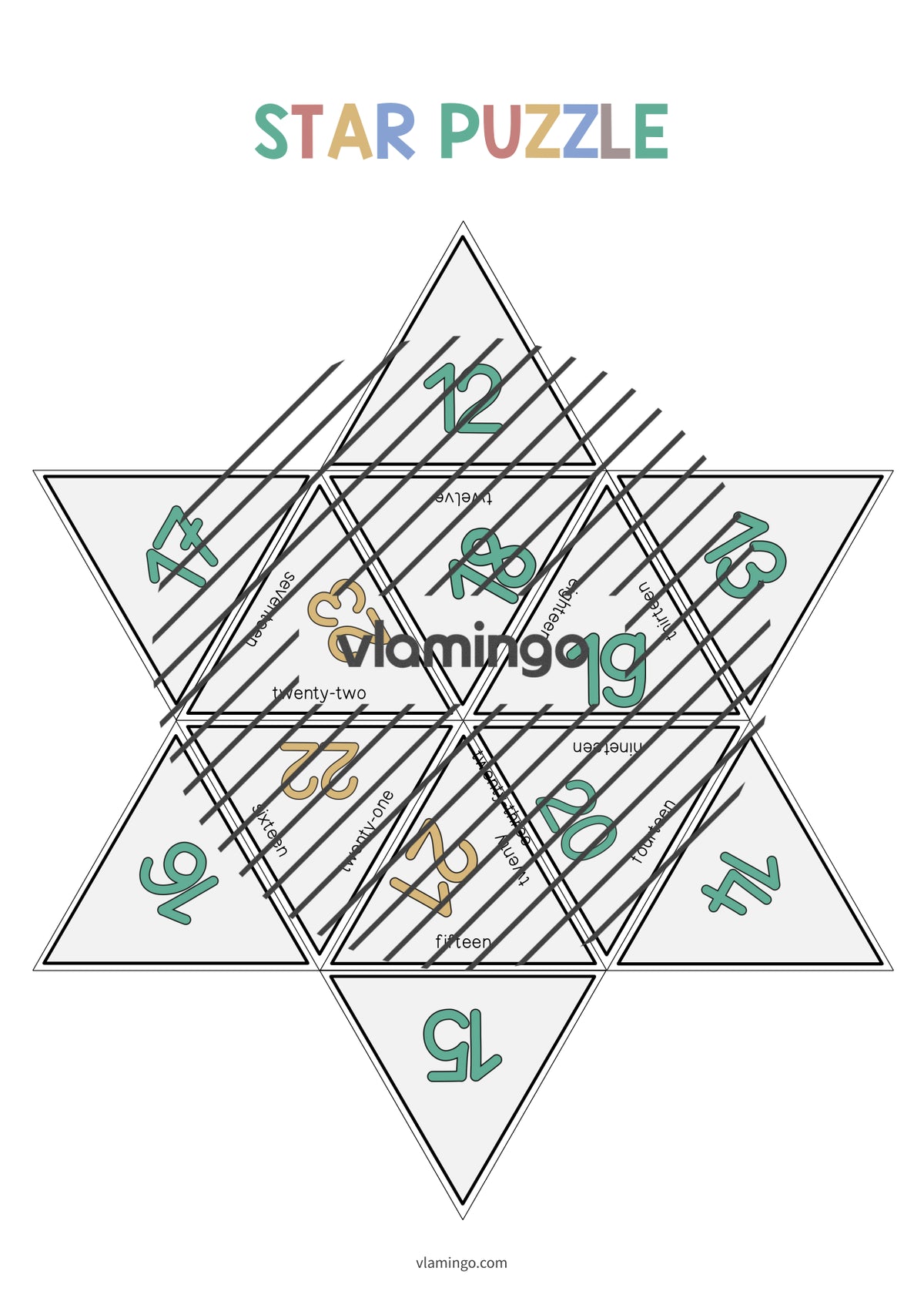 de englisch numbers star puzzle 011