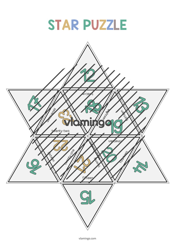 de englisch numbers star puzzle 011
