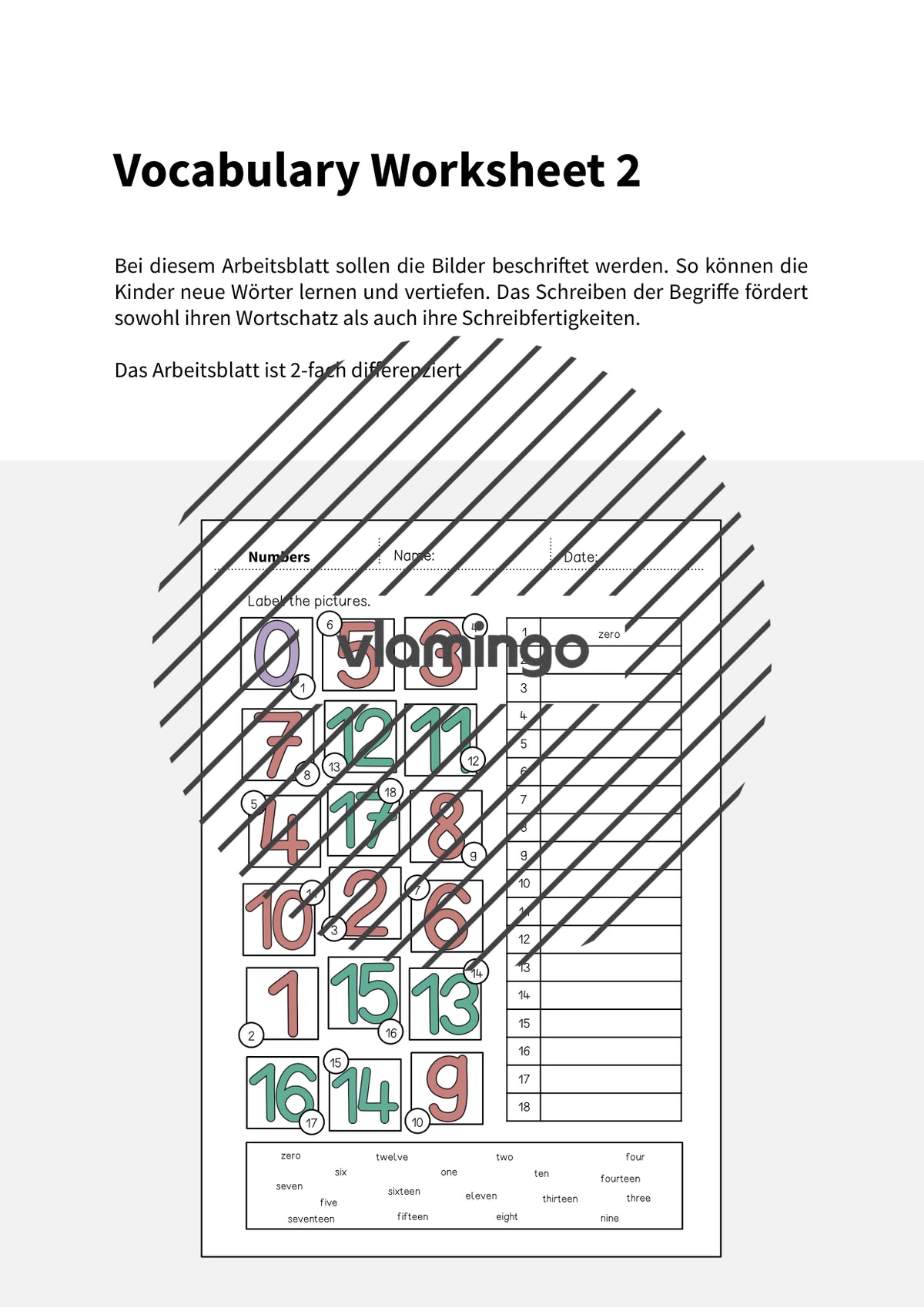 de englisch numbers vocabulary worksheet 2 002