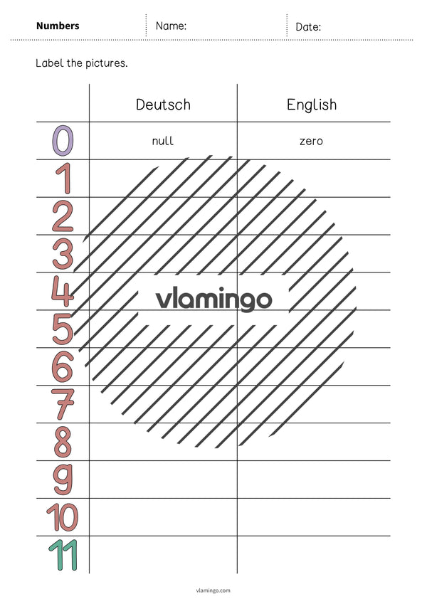 de englisch numbers vocabulary worksheet 3 003