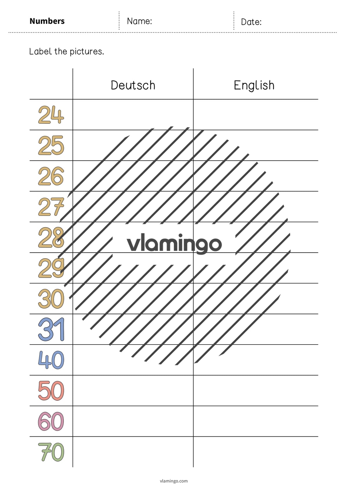 de englisch numbers vocabulary worksheet 3 005