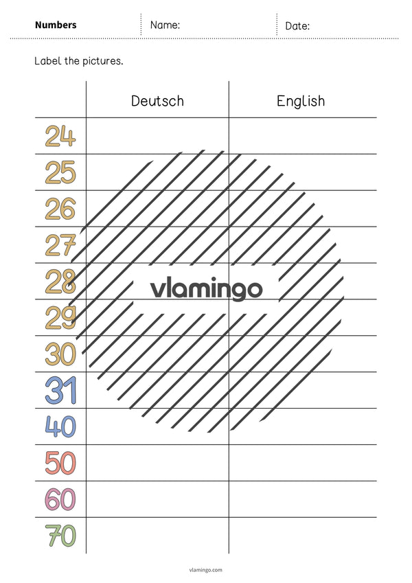 de englisch numbers vocabulary worksheet 3 005