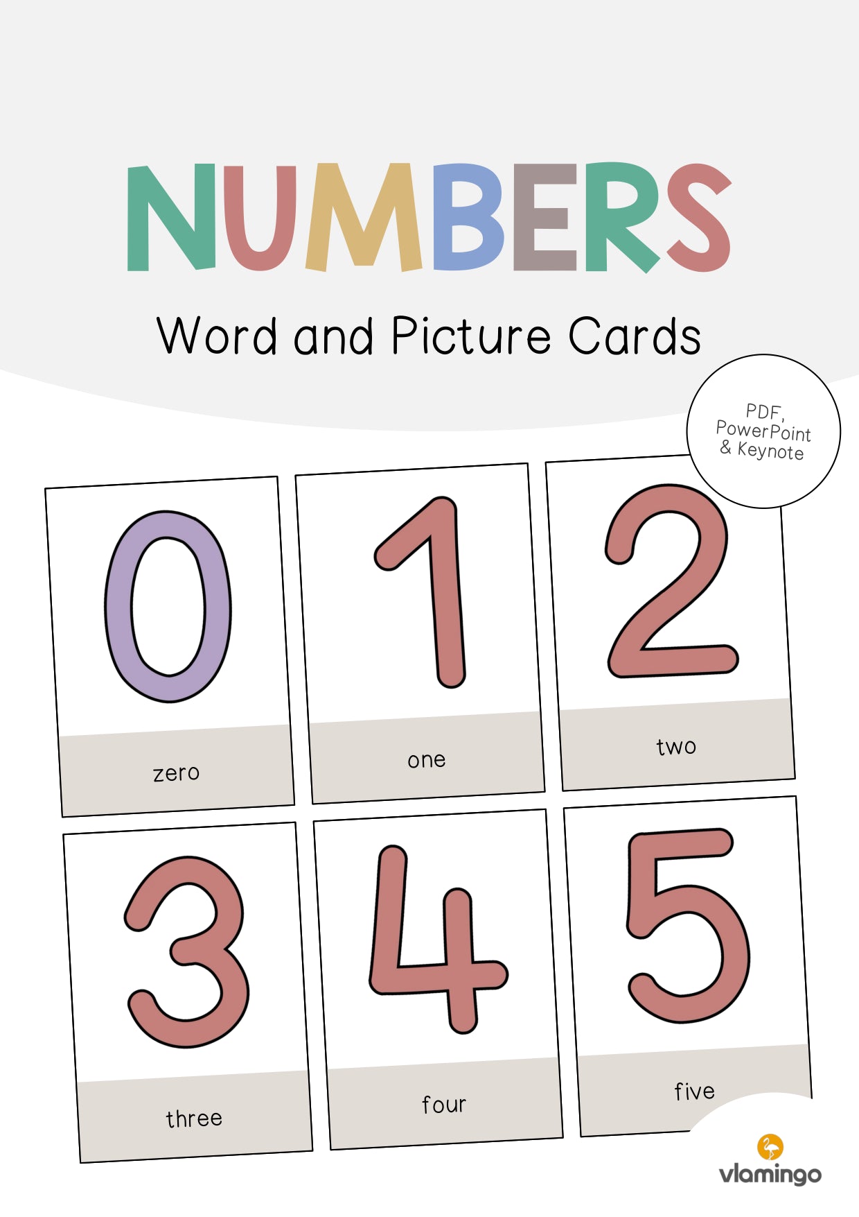 de englisch numbers word and picture cards 001