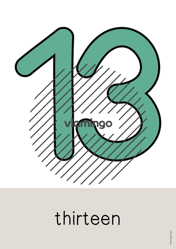 de englisch numbers word and picture cards 016