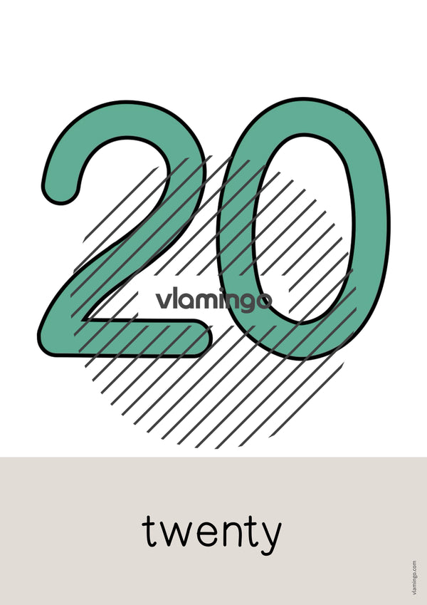 de englisch numbers word and picture cards 023