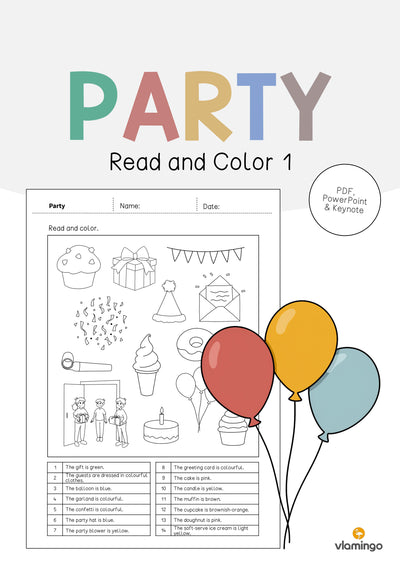 Party: Read and Color 1 (Englisch)