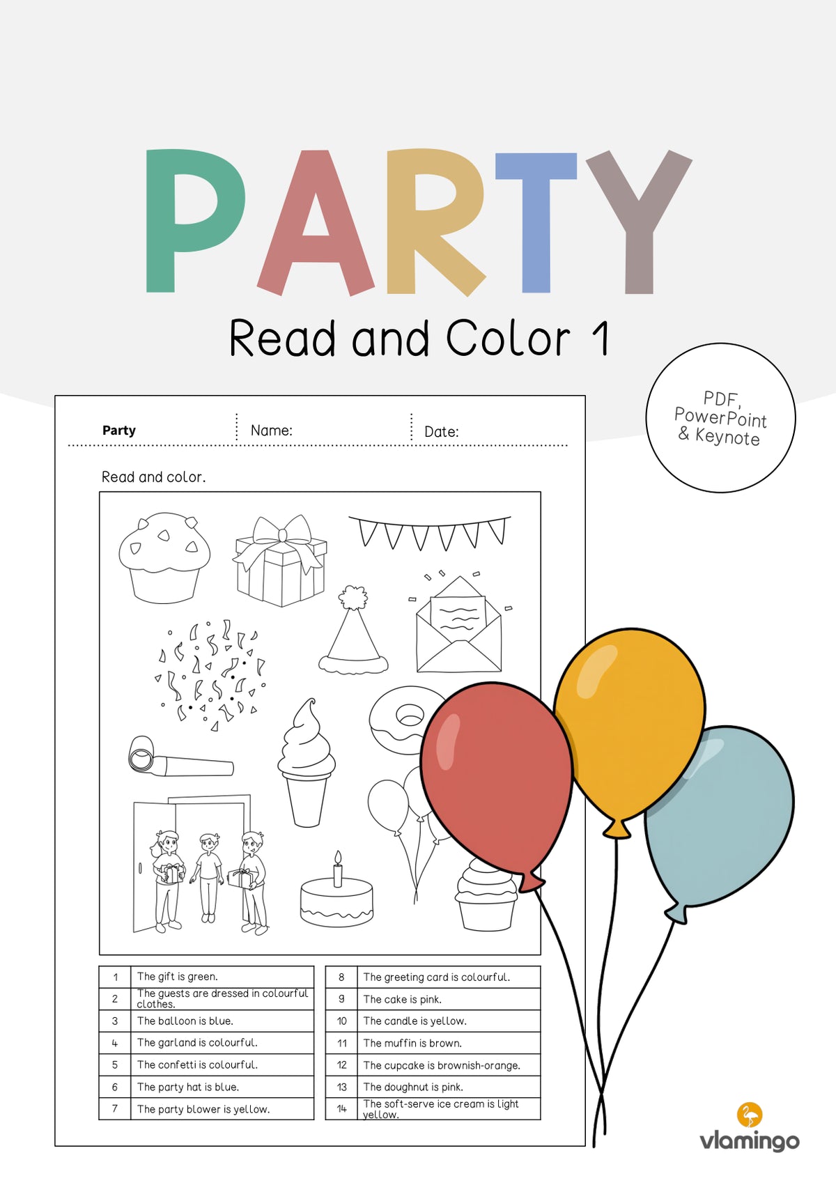 de englisch party read and color 1 001