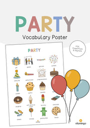 de englisch party vocabulary poster 001