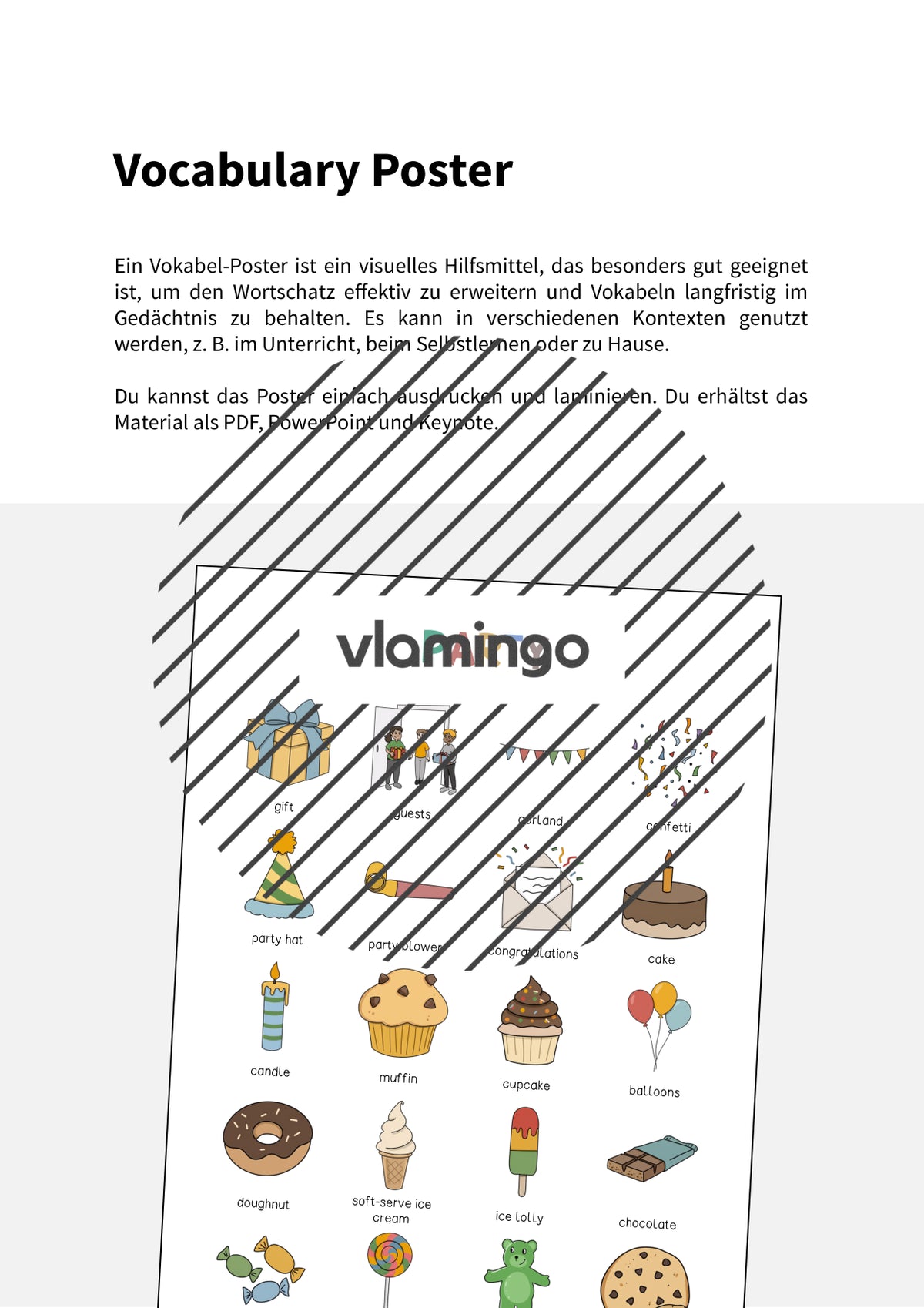 de englisch party vocabulary poster 002
