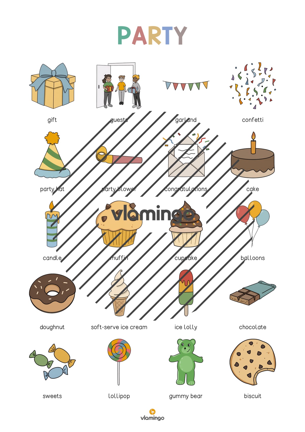 de englisch party vocabulary poster 003