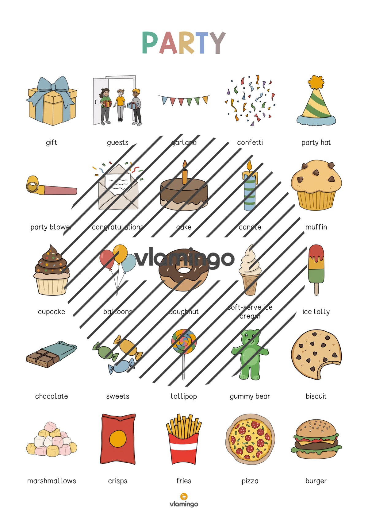 de englisch party vocabulary poster 004