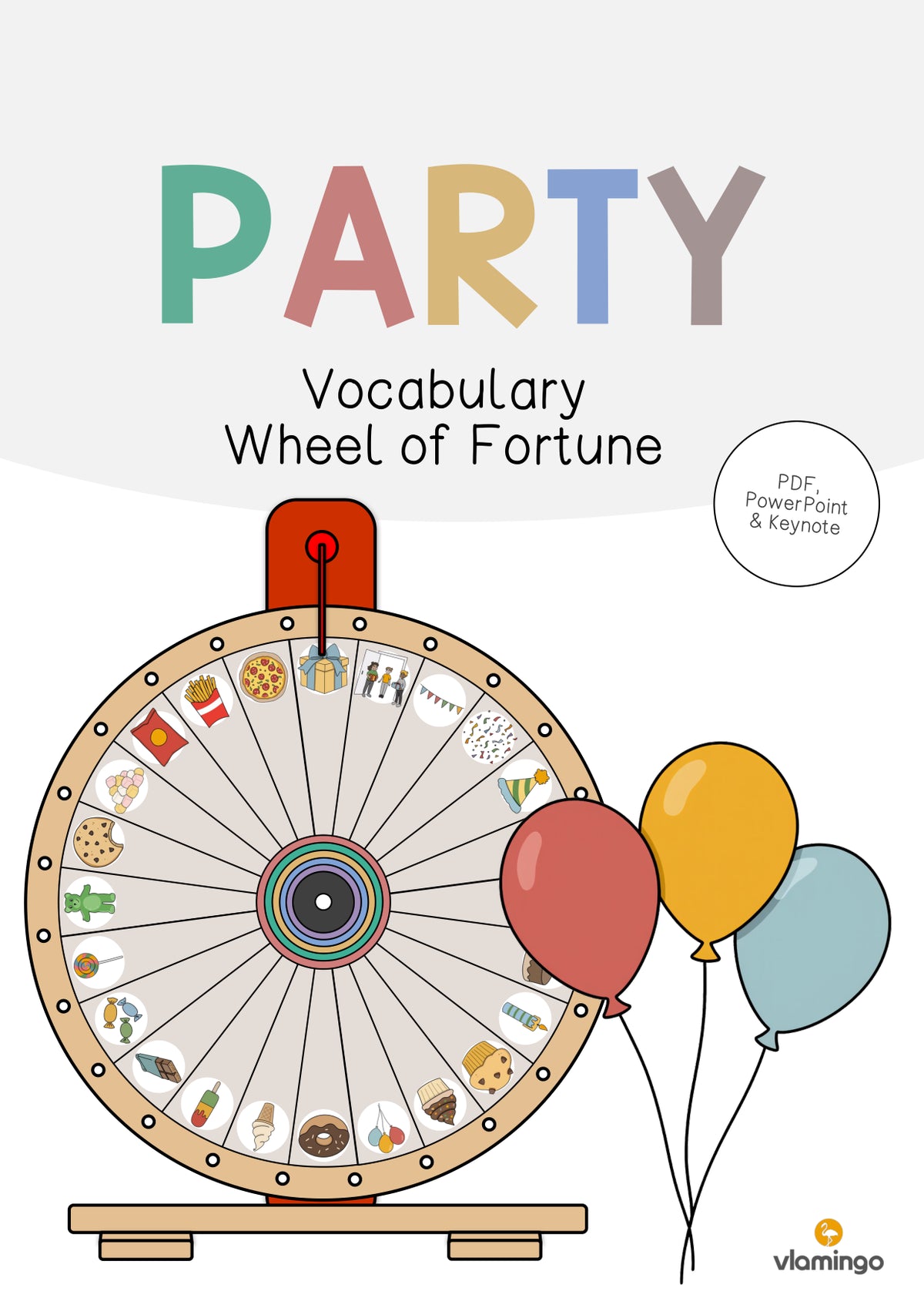 de englisch party vocabulary wheel of fortune 001