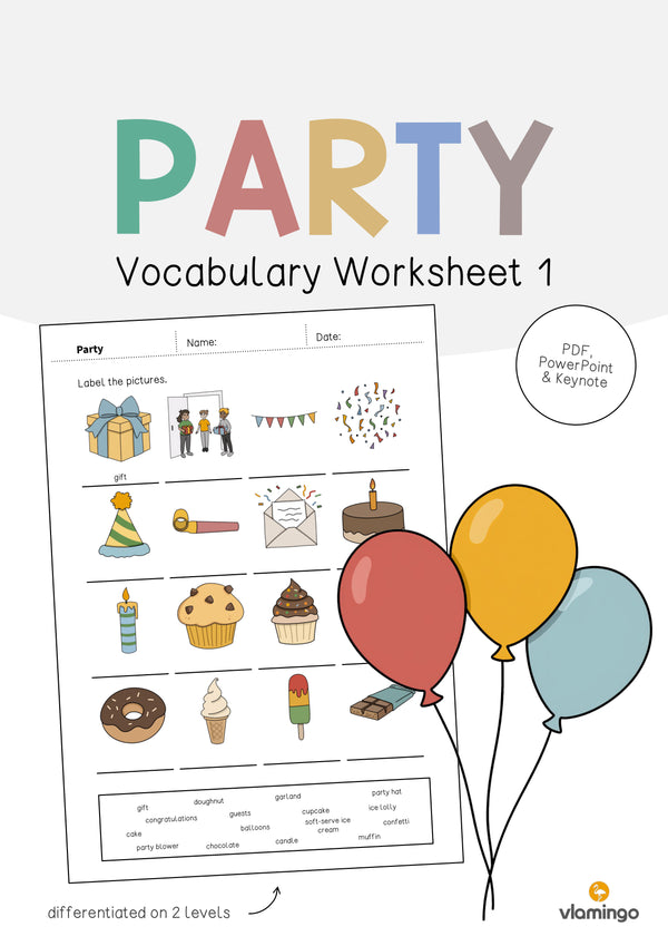 de englisch party vocabulary worksheet 1 001